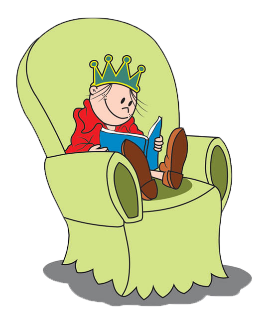 Reizinho da Reinado Infantil lendo um livro